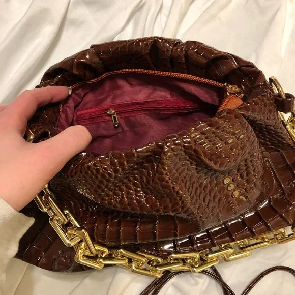 Brown Faux Croc Bag - Picture 5 of 5